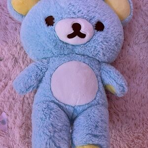 Cuddly Blue and Yellow Plush Bear for Kids
